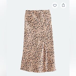 Skies Are Blue Leopard Print Skirt - Tan and Black